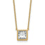 14k 2 carat Certified Lab Grown Diamond VS+ F+ Princess Complete 18 inch Bezel Set Necklace