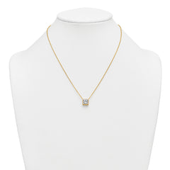 14k 2 1/2 carat Certified Lab Grown Diamond VS+ F+ Princess Complete 18 inch Bezel Set Necklace