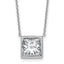 14k White Gold 4 carat Certified Lab Grown Diamond VS+ F+ Princess Complete 18 inch Bezel Set Necklace