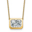 East-West Radiant-Cut Lab-Grown Diamond Bezel Pendant in 14K Yellow Gold (4 ct.) - Sophia Jewelers