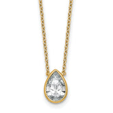 14k 1 1/2ct Cert Lab Grown Diamond VS+ F+ Pear  Bezel Pendant