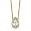14k 2 1/2 carat Certified Lab Grown Diamond VS+ F+ Pear Complete 18 inch Bezel Set Solitaire Necklace