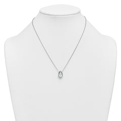 14k White Gold 3 carat Certified Lab Grown Diamond VS+ F+ Pear Complete 18 inch Bezel Set Solitaire Necklace
