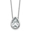 Pear Lab-Grown Diamond Bezel Pendant in 14K White Gold (4 ct. tw.) - Sophia Jewelers
