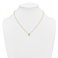 14k 1 carat Certified Lab Grown Diamond VS+ F+ Round Complete Bezel Set 18 inch Necklace