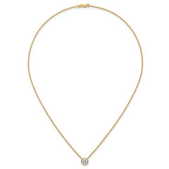 14k 1 carat Certified Lab Grown Diamond VS+ F+ Round Complete Bezel Set 18 inch Necklace