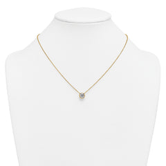 14k 1 1/2 carat Certified Lab Grown Diamond VS+ F+ Round Complete Bezel Set 18 inch Necklace