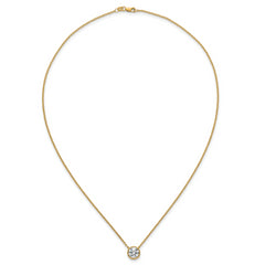 14k 1 1/2 carat Certified Lab Grown Diamond VS+ F+ Round Complete Bezel Set 18 inch Necklace