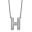 Lab-Grown Diamond Initial H Necklace in 14K White Gold (0.22 ct. tw.) - Sophia Jewelers