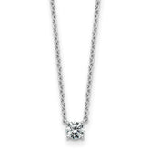 14k White Gold 1/4 carat Lab Grown Diamond VS/SI+ G+ Round Complete Four Prong 18 inch Solitaire Necklace