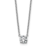 14k White Gold 1/2 carat Lab Grown Diamond VS/SI+ G+ Round Complete Four Prong 18 inch Solitaire Necklace