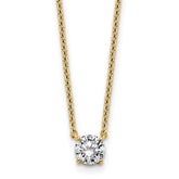 14k 1/2 carat Lab Grown Diamond VS+ F+ Round Complete Four Prong 18 inch Solitaire Necklace