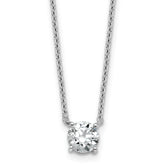 14k White Gold 3/4 carat Lab Grown Diamond VS/SI+ G+ Round Complete Four Prong 18 inch Solitaire Necklace