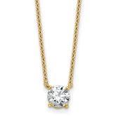 14k 3/4 carat Lab Grown Diamond VS+ F+ Round Complete Four Prong 18 inch Solitaire Necklace