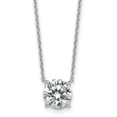 14kw 2ct Cert Lab Grown Dia VS+ F+ Comp 4 Prong 18in Solitaire Necklace