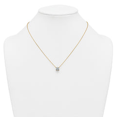 14k 2 carat Certified Lab Grown Diamond VS+ F+ Round Complete Four Prong 18 inch Solitaire Necklace