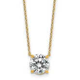 14k 2 carat Certified Lab Grown Diamond VS+ F+ Round Complete Four Prong 18 inch Solitaire Necklace
