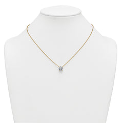 14k 3 carat Certified Lab Grown Diamond VS+ F+ Round Complete Four Prong 18 inch Solitaire Necklace