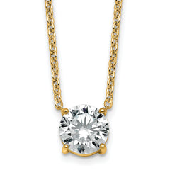 14k 3 carat Certified Lab Grown Diamond VS+ F+ Round Complete Four Prong 18 inch Solitaire Necklace