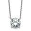 14k White Gold 3 1/2 carat Certified Lab Grown Diamond VS/SI+ G+ Round Complete Four Prong 18 inch Solitaire Necklace