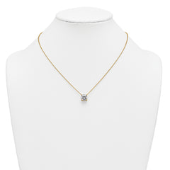 14k 3 1/2 carat Lab Grown Diamond VS+ F+ Round Complete Four Prong 18 inch Solitaire Necklace