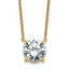 14k 3 1/2 carat Lab Grown Diamond VS+ F+ Round Complete Four Prong 18 inch Solitaire Necklace