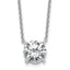 14k White Gold 4 carat Lab Grown Diamond VS/SI+ G+ Round Complete Four Prong 18 inch Solitaire Necklace