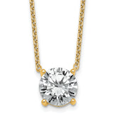14k 4 carat Certified Lab Grown Diamond VS+ F+ Round Complete Four Prong 18 inch Solitaire Necklace