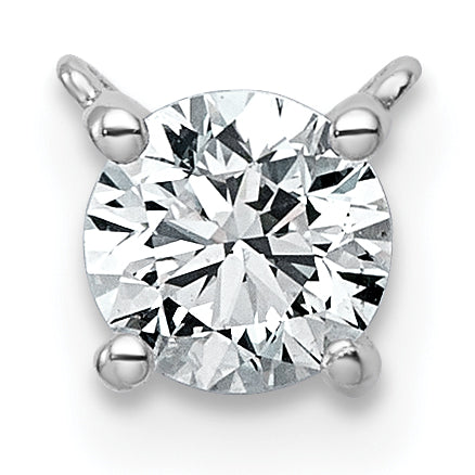 14kw 1/2ct Lab Grown Dia VS+ F+ Round Comp 4 Prong Chain Slide Pendant