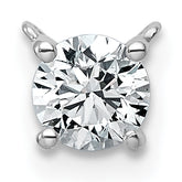 14k White Gold 1/2 carat Lab Grown Diamond VS+ F+ Round Complete Four Prong Chain Slide Pendant