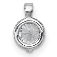 14k White Gold 1/2 carat Lab Grown Diamond VS+ F+ Round Complete Bezel Set Chain Slide Pendant