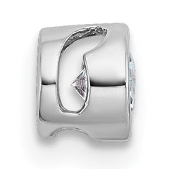 14k White Gold 1/4 carat Lab Grown Diamond VS+ F+ Round Complete Bezel Set Chain Slide Pendant