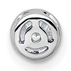 14k White Gold 1/4 carat Lab Grown Diamond VS+ F+ Round Complete Bezel Set Chain Slide Pendant