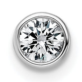 14k White Gold 1/4 carat Lab Grown Diamond VS+ F+ Round Complete Bezel Set Chain Slide Pendant