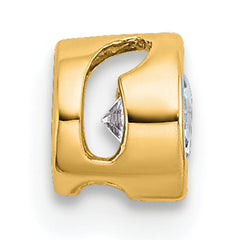 14k 1/4 carat Lab Grown Diamond VS+ F+ Round Complete Bezel Set Chain Slide Pendant