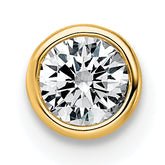 14k 1/4 carat Lab Grown Diamond VS+ F+ Round Complete Bezel Set Chain Slide Pendant