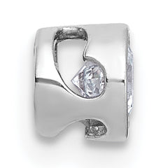 14k White Gold 1/3 carat Lab Grown Diamond VS+ F+ Round Complete Bezel Set Chain Slide Pendant