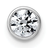 14k White Gold 1/3 carat Lab Grown Diamond VS+ F+ Round Complete Bezel Set Chain Slide Pendant