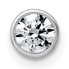 14k White Gold 1/3 carat Lab Grown Diamond VS+ F+ Round Complete Bezel Set Chain Slide Pendant