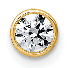 14k 1/3 carat Lab Grown Diamond VS+ F+ Round Complete Bezel Set Chain Slide Pendant