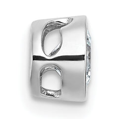 14k White Gold 3/8 carat Lab Grown Diamond VS+ F+ Round Complete Bezel Set Chain Slide Pendant