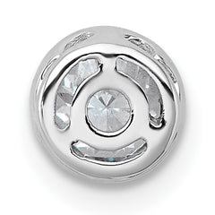 14k White Gold 3/8 carat Lab Grown Diamond VS+ F+ Round Complete Bezel Set Chain Slide Pendant