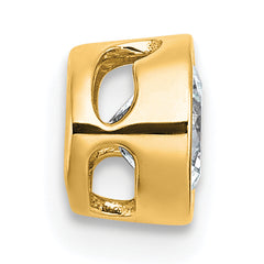 14k 3/8 carat Lab Grown Diamond VS+ F+ Round Complete Bezel Set Chain Slide Pendant