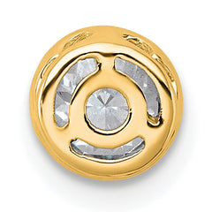 14k 3/8 carat Lab Grown Diamond VS+ F+ Round Complete Bezel Set Chain Slide Pendant