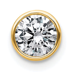 14k 3/8 carat Lab Grown Diamond VS+ F+ Round Complete Bezel Set Chain Slide Pendant