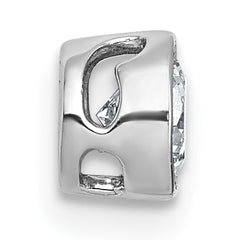 14k White Gold 1/2 carat Lab Grown Diamond VS+ F+ Round Complete Bezel Set Chain Slide Pendant