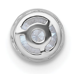 14k White Gold 1/2 carat Lab Grown Diamond VS+ F+ Round Complete Bezel Set Chain Slide Pendant