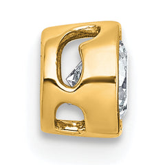 14k 1/2 carat Lab Grown Diamond VS+ F+ Round Complete Bezel Set Chain Slide Pendant