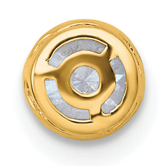 14k 1/2 carat Lab Grown Diamond VS+ F+ Round Complete Bezel Set Chain Slide Pendant