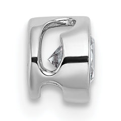 14k White Gold 5/8 carat Lab Grown Diamond VS+ F+ Round Complete Bezel Set Chain Slide Pendant